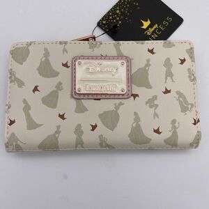 Loungefly Disney Ultimate Princess Silhouette All Over Print Flap Wallet